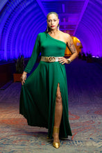 Load image into Gallery viewer, Off Shoulder Asymmetric Maxi Dress