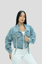 Load image into Gallery viewer, Glam Rhinestones Denim Jacket
