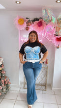 Load image into Gallery viewer, Denim Corset T-Shirt