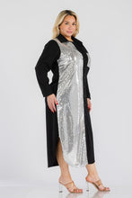 Load image into Gallery viewer, Black and Silver Sequin Dress
