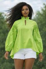 Load image into Gallery viewer, Eyelet Sleeve High-Low Blouse