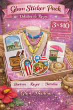 Load image into Gallery viewer, 🎨 Glam Sticker Pack – Detalles de Reyes | 3 x $10