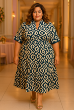 Load image into Gallery viewer, Ikat Print Midi Dress