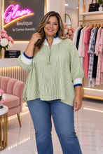 Load image into Gallery viewer, Varsity Stripe Swing Top