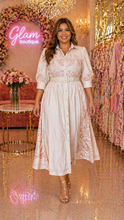 Load image into Gallery viewer, Beige Boho Elegant Midi Dress