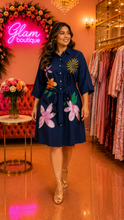 Load image into Gallery viewer, Denim Bloom Shirt Dress
