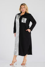 Load image into Gallery viewer, Black and Silver Sequin Dress