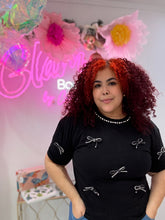 Load image into Gallery viewer, Rhinestones Bow Cropped Top