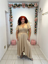 Load image into Gallery viewer, Golden Wrap Around Dress