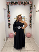 Load image into Gallery viewer, Black Off Shoulder Maxi Dress