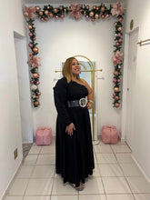 Load image into Gallery viewer, Black Off Shoulder Maxi Dress