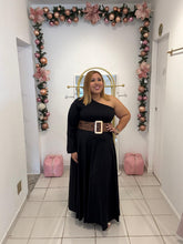 Load image into Gallery viewer, Black Off Shoulder Maxi Dress