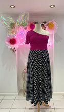 Load image into Gallery viewer, Lace and Polka Dots Asymetric Maxi Dress