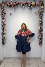 Load image into Gallery viewer, Ethnic Denim Oversize Tunic Blouse