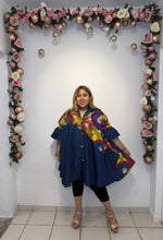 Load image into Gallery viewer, Multicolor Print Denim Tunic Blouse