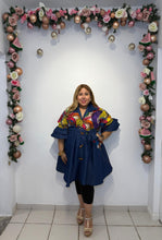 Load image into Gallery viewer, Multicolor Print Denim Tunic Blouse