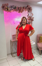 Load image into Gallery viewer, Red Wrap Around Dress