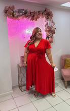 Load image into Gallery viewer, Red Wrap Around Dress