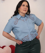 Load image into Gallery viewer, Denim Lace Top