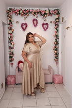 Load image into Gallery viewer, Golden Wrap Around Dress