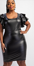 Load image into Gallery viewer, Black Leather Short Dress