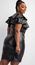 Load image into Gallery viewer, Black Leather Short Dress