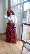 Load image into Gallery viewer, Maxi Skirt Vibrant Waves  Multicolor