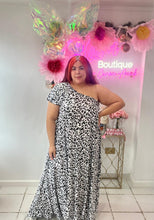Load image into Gallery viewer, Black and White Animal Print Frinda Dress