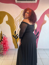 Load image into Gallery viewer, Golden Top Off Shoulder Maxi Dress