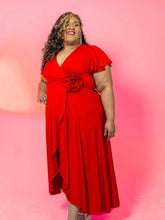 Load image into Gallery viewer, Red Wrap Around Dress