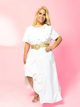 Load image into Gallery viewer, White Flower Details Midi Dress