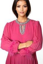 Load image into Gallery viewer, Glam Pleated Rhinestones Maxi Dress