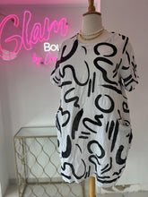 Load image into Gallery viewer, Black and White Linen Short Dress