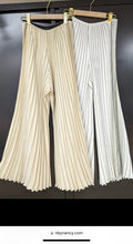 Load image into Gallery viewer, Beige Pinstripe Palazzo Pant
