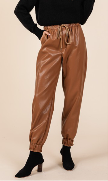 Faux Leather Jogger