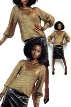 Load image into Gallery viewer, Glam Knit Golden Blouse
