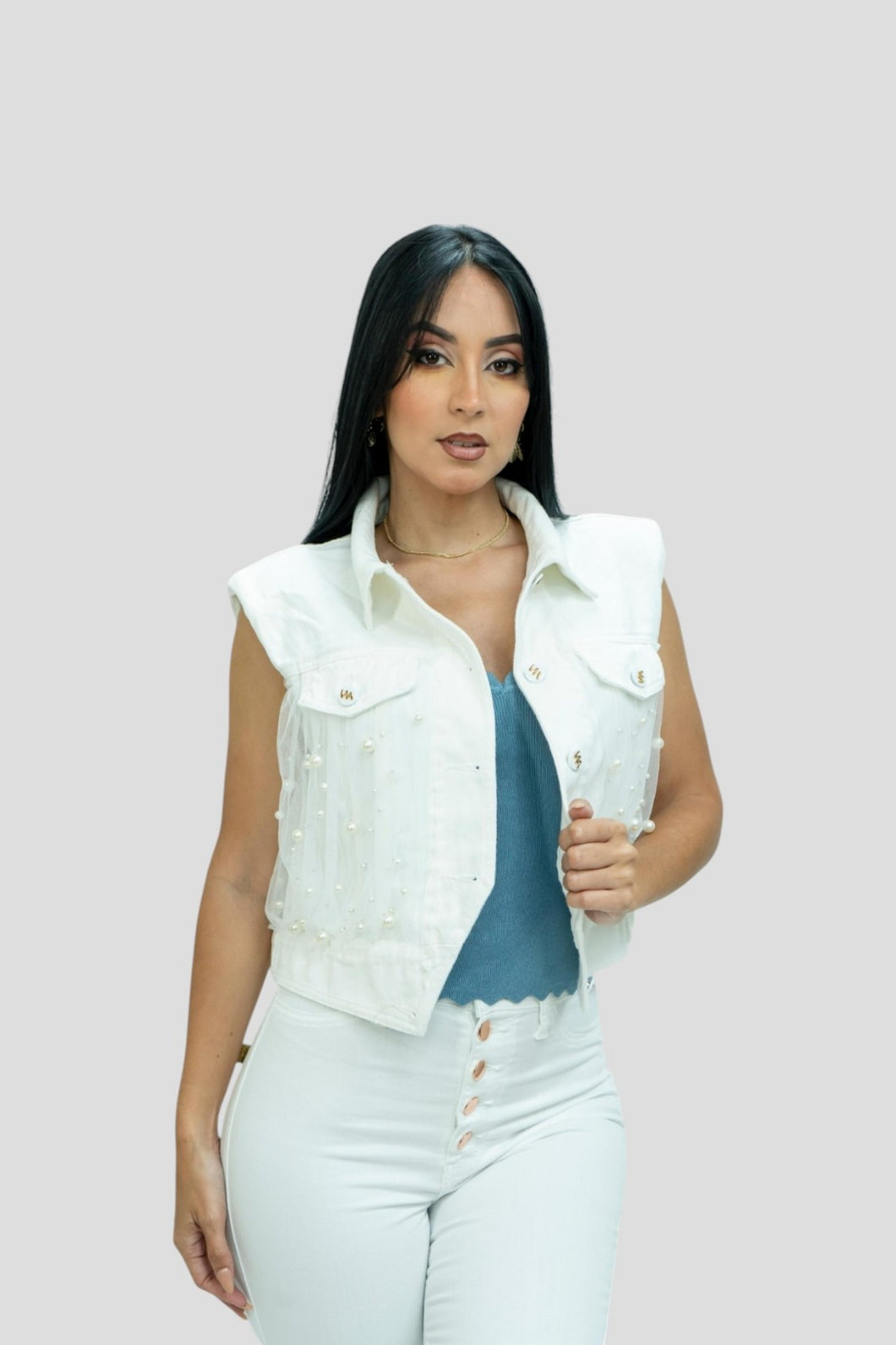 Pearl Power Denim Vest