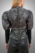 Load image into Gallery viewer, Silver Lace Jacket Blouse
