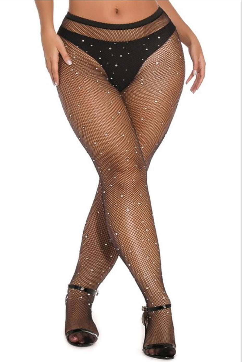 Rhinestones Fish Nets Stockings