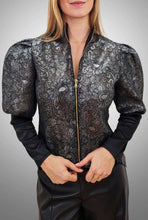 Load image into Gallery viewer, Silver Lace Jacket Blouse
