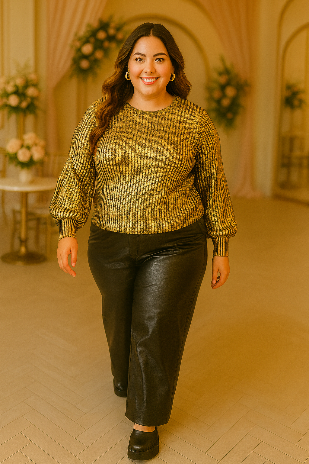 Glam Knit Golden Blouse
