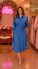 Load image into Gallery viewer, Denim Bloom Midi Dress
