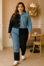 Load image into Gallery viewer, Bold Contrast Stretch Denim Set
