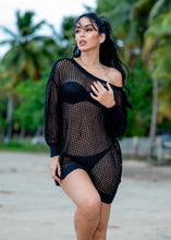 Load image into Gallery viewer, Isla Mesh Black Cover Up
