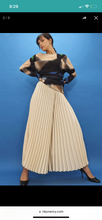 Load image into Gallery viewer, Beige Pinstripe Palazzo Pant
