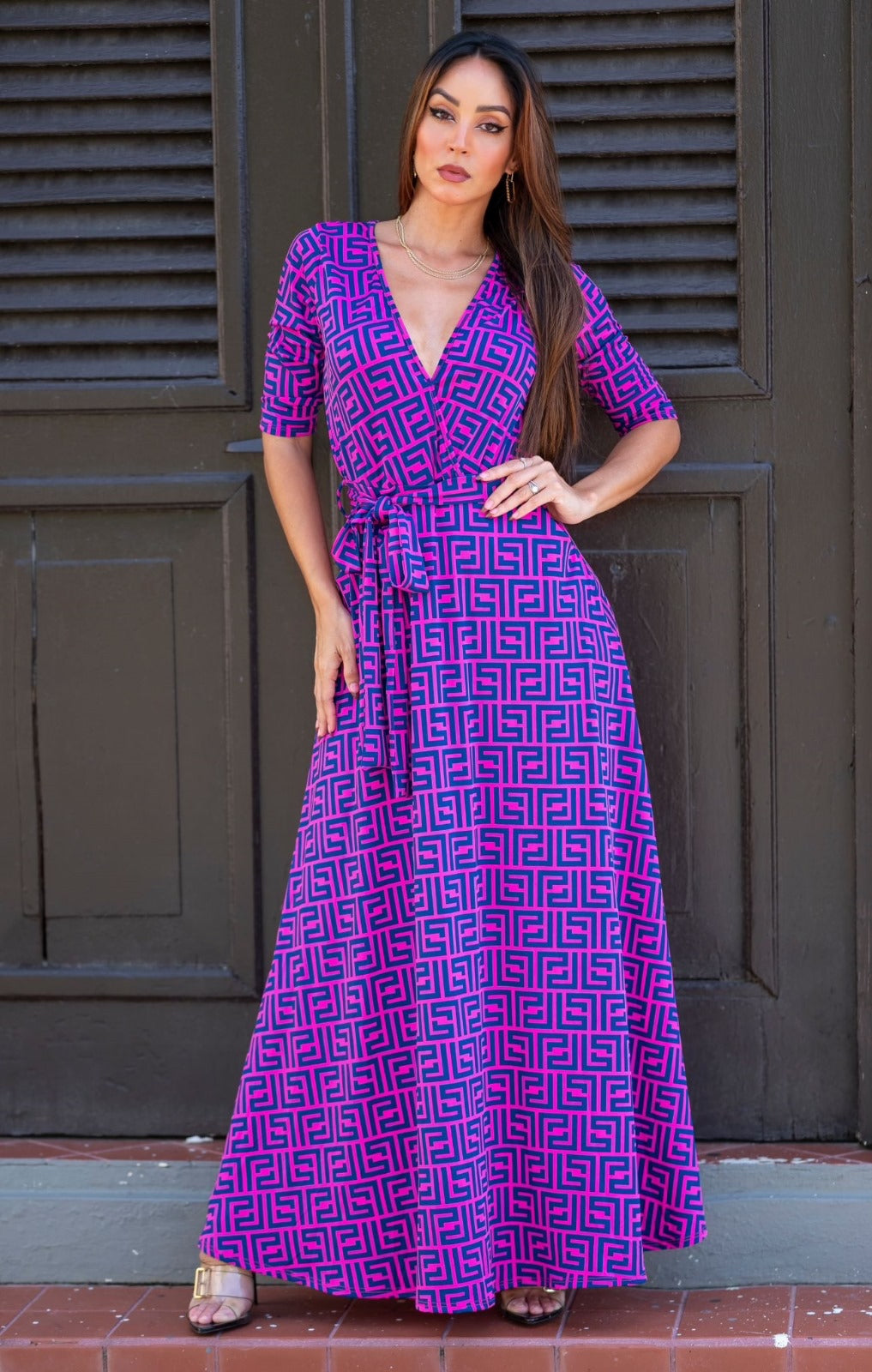 Geo Print Maxi Dress