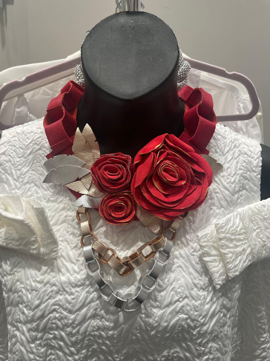 Rose Leather Necklace