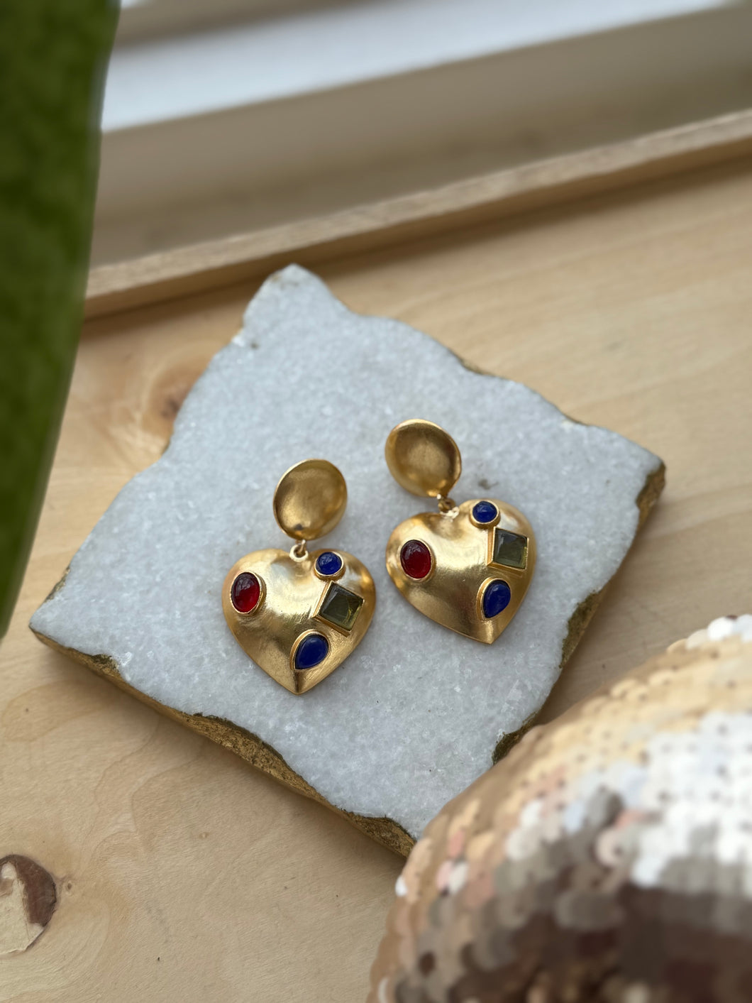 Gold Heart Earrings