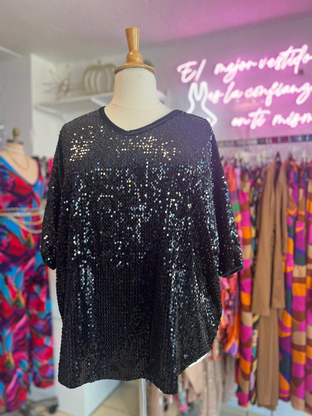 Sequin Oversize Blouse