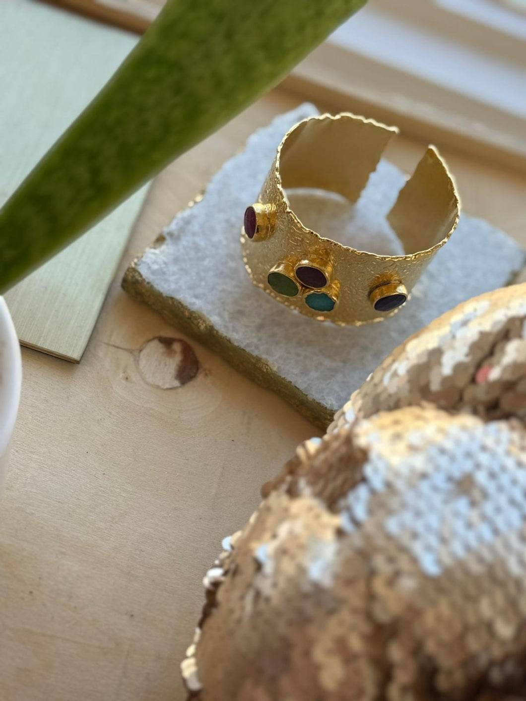 Cuff Turco con Piedra Semipreciosa